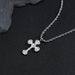Hip hop cross zircon pendant personality men's necklace titanium steel necklace does not fade female summer accessories_ipsvogv.com