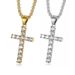 Hip Hop Titanium Steel Color Retention Vacuum Gold Plated Inlaid Zircon Cross Pendant Necklace 049_ipsvogv.com