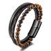 Men's Jewelry Stainless Steel Natural Tiger Eye Stone Bracelet Beads Hand Woven Agate Bracelet_ipsvogv.com