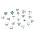 New Bohemian Style Crown Eagle Turquoise Open 20 Piece Set Ring_ipsvogv.com