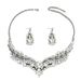 Ladies' necklace earring set with niche inlaid diamond design, collarbone chain, versatile earrings_ipsvogv.com