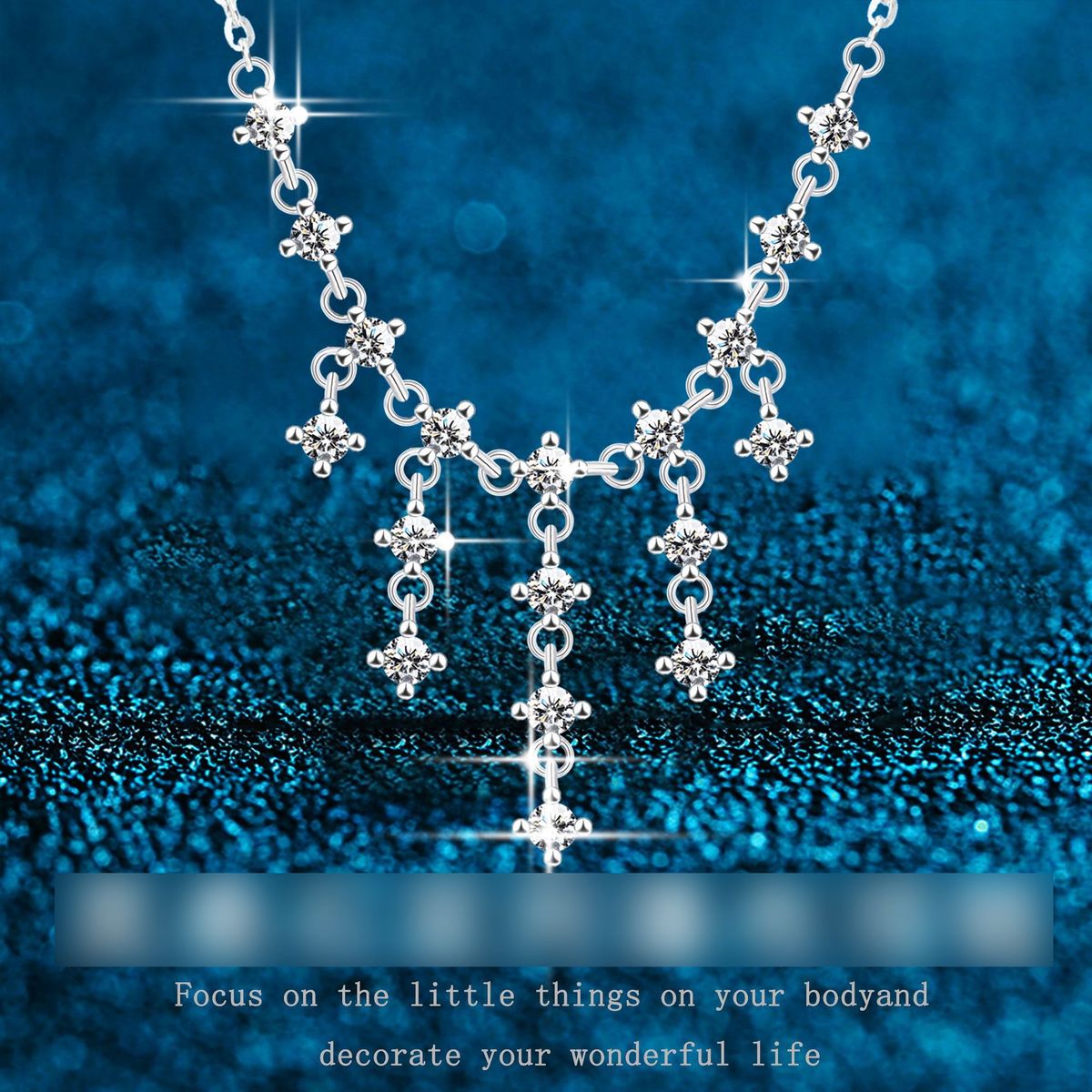 Galaxy Waterfall S925 Sterling Silver Moissanite Necklace Exquisite Diamond Tassel Temperament High End Light Luxury_ipsvogv.com