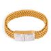 Instagram Advanced Design Sense Cuban Bracelet Fashion Inlaid With Zircon Front And Back Buckle Titanium Steel Gold_ipsvogv.com