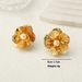 Design Sense Gold Simple Three-Dimensional Rose Flower Stud Earrings Jewelry_ipsvogv.com