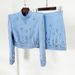 Women's Clothing celebrity fashion new heavy beaded diamond short top skirt suit two piece suit_ipsvogv.com