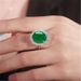 Natural Burmese Old Mine Chalcedony Silver-Plated Green Ethnic Style Open Ring Gift For Her_ipsvogv.com