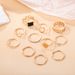 New Personalized Gold Love Geometric Hollow Dot Diamond Drip Oil 11 Piece Set Ring_ipsvogv.com