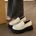 Women's Loafers spring and autumn new thick soled thick heeled loafers French JK single shoes_ipsvogv.com