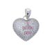Heart-Shaped Cubic Zirconia Pendant Necklace For Couples, Trendy Hip-Hop Style With Pink Enamel "I LOVE YOU" Design, Adjustable Chain 51-80cm_ipsvogv.com