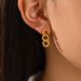 Women’s Jewelry Set Fashion Cuban Chain Earrings Simple Chain Stainless Steel Gold Plated Earrings Fashion Creative Popular Design Earrings_ipsvogv.com