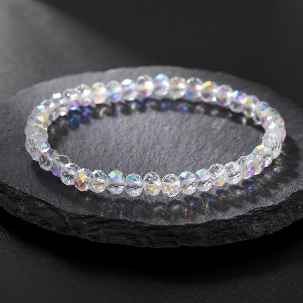 Austrian Crystal Beaded Bracelet Bracelet Female Sweet Temperament Korean Elastic Glass Bead Bracelet Couple Bracelet_ipsvogv.com