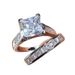 Sanjie Women's Square Diamond Zircon Pair Set Ring Jewelry_ipsvogv.com