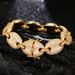 Men's Button Hollow Out Micro Inlaid Trendy Hip-Hop Bracelet Coffee Bean Gold-Plated Chain Luxurious Jewelry_ipsvogv.com