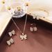 Fashion all match butterfly light luxury simple style necklace earrings bracelet ring 4 piece set set_ipsvogv.com
