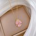 【 Titanium Steel 】 Three Petal Flower Zircon Fashion, Light Luxury Temperament, Gorgeous Full Diamond Necklace, Women's_ipsvogv.com
