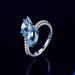 Sterling Silver Ring For Women Fashion Leaf Finger Ring, Elegant High Carbon Diamond Ring_ipsvogv.com