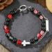 Live Hot Sale Titanium Steel Spliced And Women Street Niche Hip-Hop Double Layer Chain Crack Bead Bracelet For Men_ipsvogv.com
