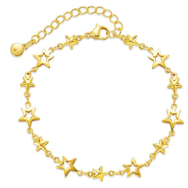 Star Niche Design Copper Plated K Real Gold Whitening Sweet Bracelet High End Extendable And Adjustable Creative Hand Jewelry_ipsvogv.com
