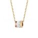 Designer's Couple High Luxury Fashion Trendy Cool New Gear Inlaid Diamond Ceramic Rotating V-Gold Color Separation Necklace INS Couple Necklace_ipsvogv.com