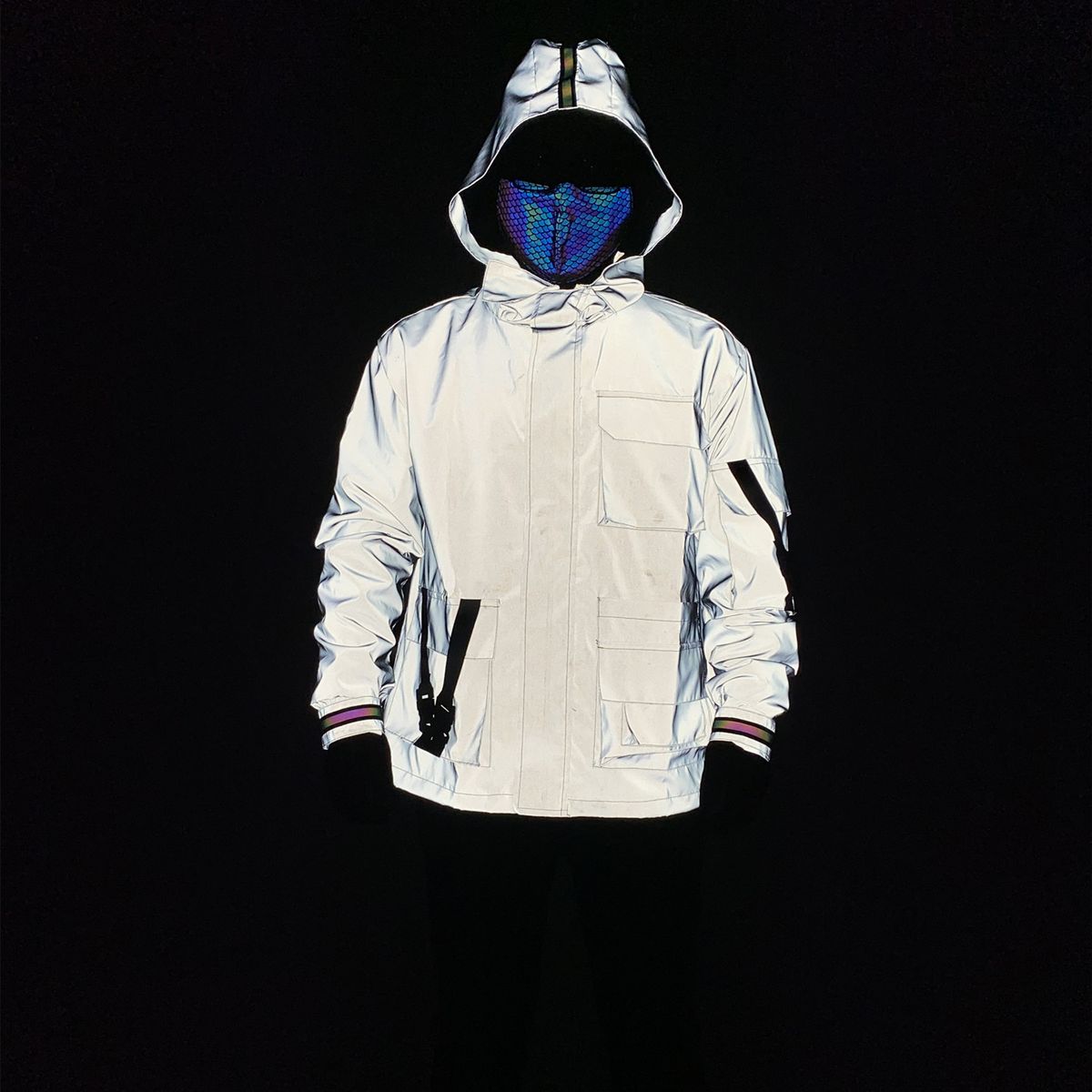 Men's Clothing 2024 three dimensional multi pocket functional style colorful reflective jacket men's workwear casual jacket hooded jacket_ipsvogv.com