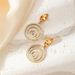 Exaggerated K gold sticky diamond spiral mosquito coil titanium steel jewelry set color bracelet personality earrings fashion trend_ipsvogv.com