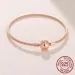 Real Sterling Sier Beads Snake Chain Bracelet Rose Gold Wire Fit Original Pandra Bead Charm Women Jewelry 2022_ipsvogv.com