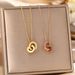 Internet Famous Titanium Steel Necklace, Women's Double Ring Diamond Studded Roman Numeral Pendant, Fashionable_ipsvogv.com
