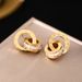 Internet Celebrity Personality Titanium Steel For Women's Instagram Creative Diamond Inlaid Double Ring Roman Digital_ipsvogv.com