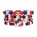Five Pointed Star Handmade Patriotic Star Beaded Bracelet Set – Natural Stone American Flag Pendant Adjustable Independence Day Jewelry_ipsvogv.com