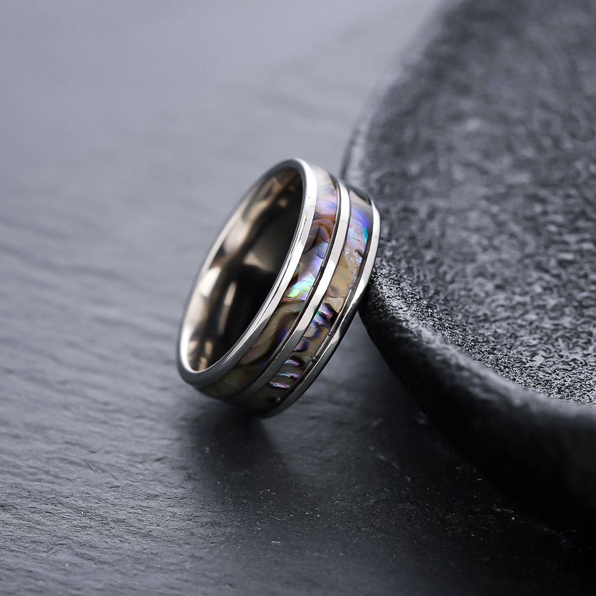 Titanium Steel Shell Inlaid Non Fading High-end Sense, Fashionable, Simple And Versatile Matching Ring, Light Luxury_ipsvogv.com
