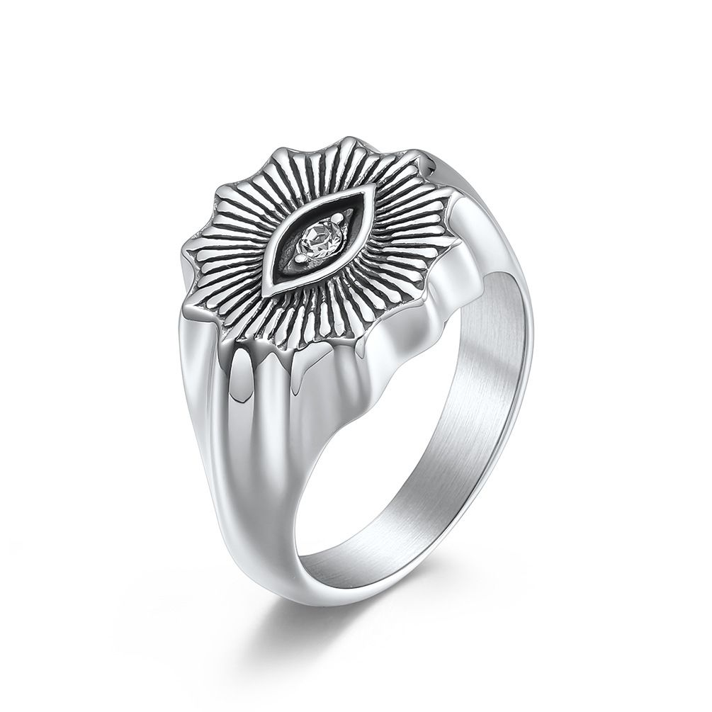 Retro style stainless steel eye men's ring ring niche neutral cold style titanium steel tear eye ring_ipsvogv.com