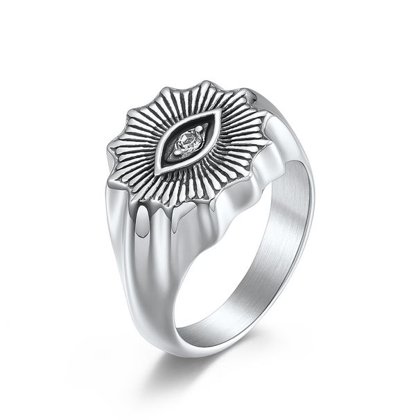 Retro style stainless steel eye men's ring ring niche neutral cold style titanium steel tear eye ring_ipsvogv.com