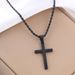 Stainless steel necklace, gold twist chain cross necklace, titanium steel does not fade, fashionable and versatile men's necklace_ipsvogv.com