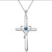 Hot Sale Easter Heart Shaped Cross Diamond Pendant Necklace European And American Fashion Personality Simple Ladies Jewelry_ipsvogv.com