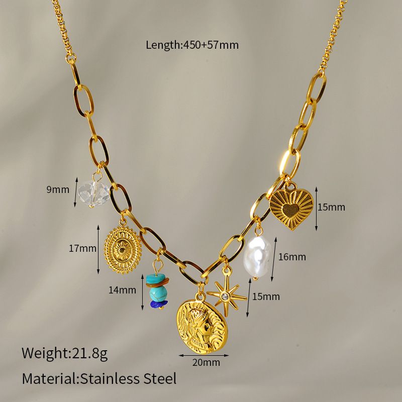 Niche Ins Style Stainless Steel Love Flower Tassel Necklace Fashionable Simple Exquisite Gold Plated Sweater Chain Female_ipsvogv.com