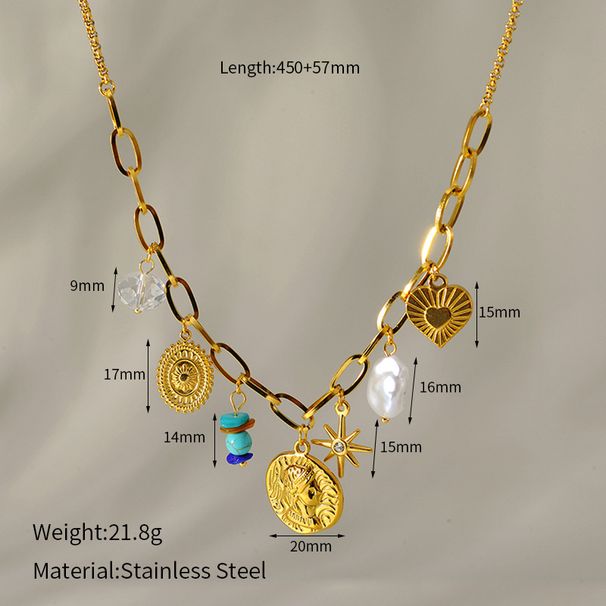 Niche Ins Style Stainless Steel Love Flower Tassel Necklace Fashionable Simple Exquisite Gold Plated Sweater Chain Female_ipsvogv.com