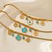 Women’s Jewelry Set Fashion Fashion Flower Round Bracelet Personality Fashion Turquoise Gold Plated Stainless Steel Bracelet_ipsvogv.com