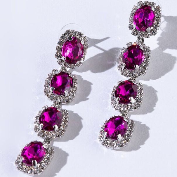 New Square Green Diamond Earrings, Retro High-end Diamond-set Earrings, Stud Earrings Accessories Earring06_ipsvogv.com