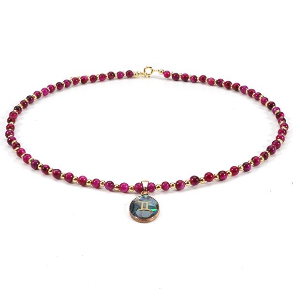 Constellation Shell 4 Cm Tiger Eye Stone Natural Stone Necklace Clavicle Chain Simple Niche_ipsvogv.com
