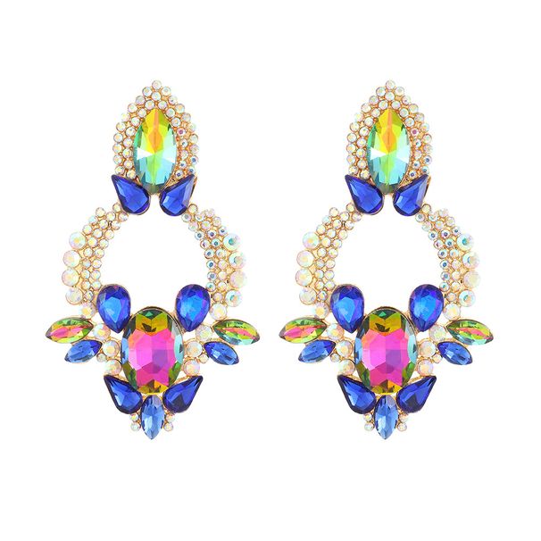Large plate earrings zinc alloy diamond inlaid high end earrings fashion jewelry_ipsvogv.com