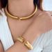 Women's Jewelry Stainless Steel Open Collar Bracelet Set Advanced Snake Ring Necklace Chocker 8mm12mm16mm_ipsvogv.com