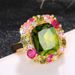 Cao Shi's Luxury Escape Forest Princess Emerald Square Elegant Secret Garden Ring_ipsvogv.com