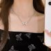 Diamond Inlaid Butterfly Magnetic Suction Layered Necklace, Niche And Cool Style Design Pendant, Collarbone Chain,_ipsvogv.com