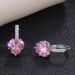 Cao Shi's Hot Selling New Fashionable Multi-color Zircon Heart-shaped With Temperament And Peach Heart Crystal Earrings_ipsvogv.com