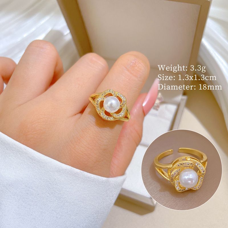 【 Titanium Steel 】 Necklace Earring Light Luxury Full Diamond Rotating Pearl Personalized Charm Banquet Earrings Set_ipsvogv.com