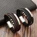 European And American Cross Border Stainless Steel Magnet Buckle Leather Cowhide Rope Braided Men's Bracelet Factory_ipsvogv.com