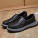New men's set foot casual shoes light soft thick soles comfortable breathable line male leather shoes_ipsvogv.com