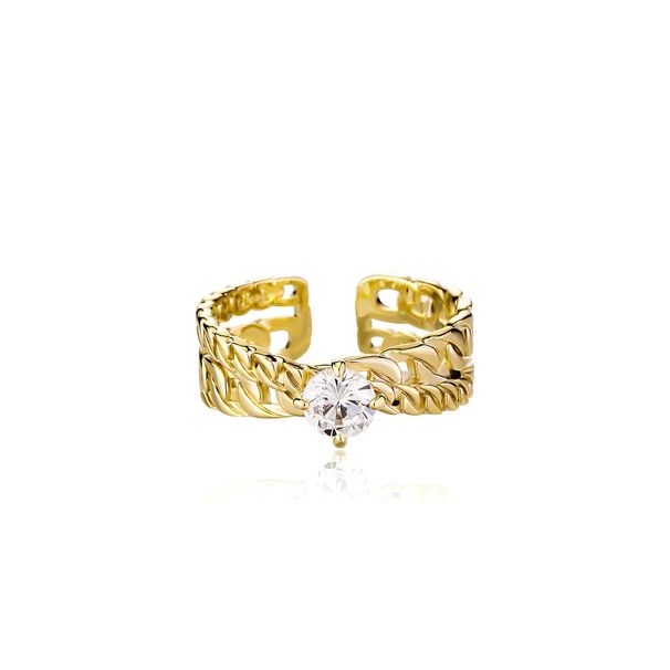 Hip Hop INS Style Cuban Full Diamond Open Ring Index Finger Ring Men And Women Simple Fashion Ring_ipsvogv.com