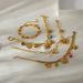 Women’s Jewelry Set Fashion Fashion Flower Love Multi Pendant Bracelet Personality Versatile Cuban Chain Gold Plated Stainless Steel Hand Jewelry_ipsvogv.com