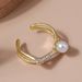 Unisex Simple And Fashionable Commuter Style Ring For Women Pearl Inlaid Zircon Ring Open Ring Fashionable Temperament Niche_ipsvogv.com